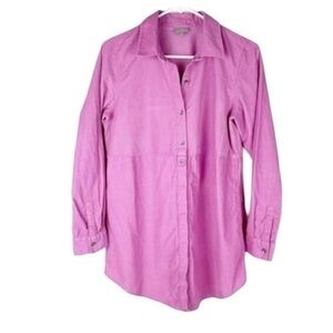 J. Jill pink corduroy button-down top
